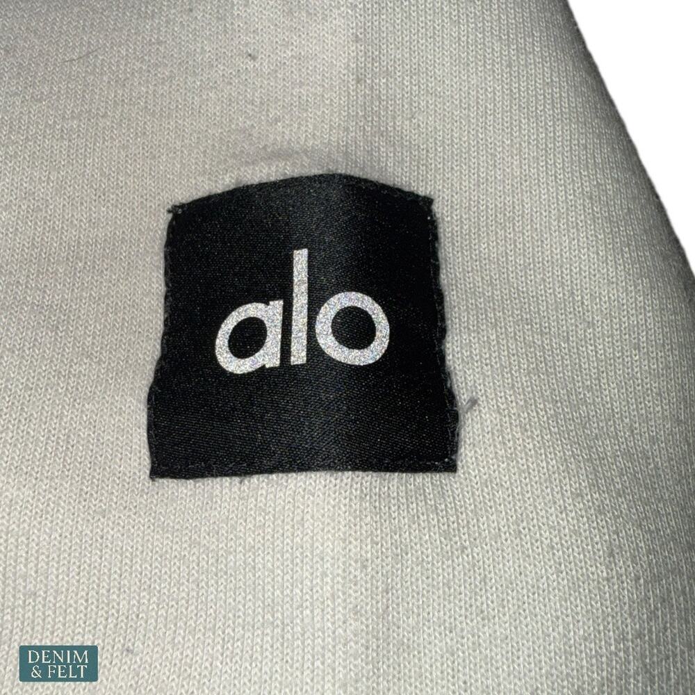 Alo Yoga Men’s Traverse Mixed Media Pullover Bone/Black Crewneck Sweatshirt 2XL - Picture 7 of 10